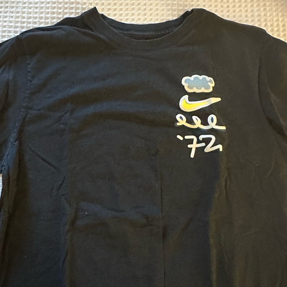 Nike Black Tee with Blue and White Graphic - Picture 2 of 4
